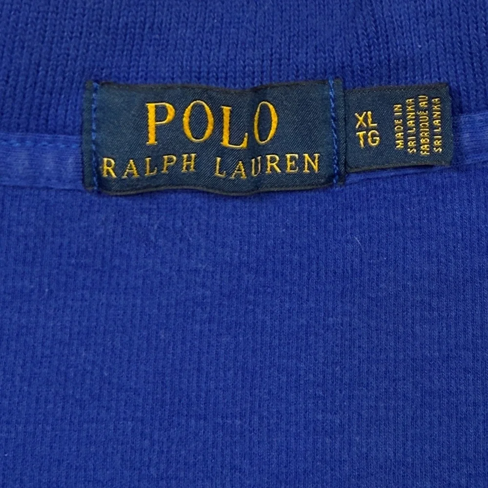 Polo Ralph Lauren Royal Blue Black Pony Quarter‎ Zip Pullover Long Sleeve XL